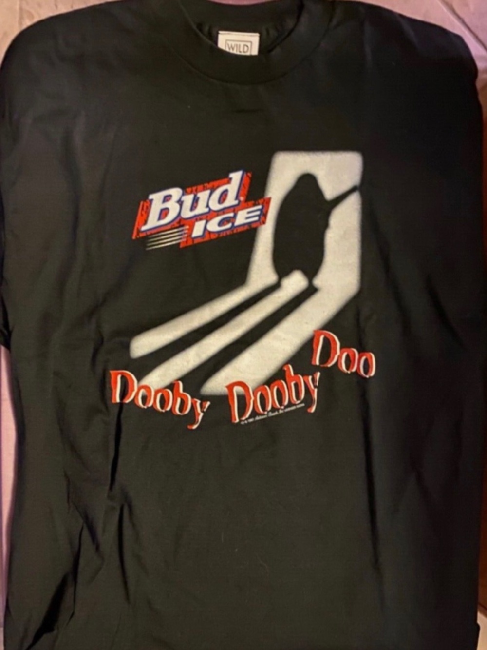 Budweiser Bud Ice “Dooby Dooby Doo” Penguin 1997 Black Short-Sleeve T-Shirt
